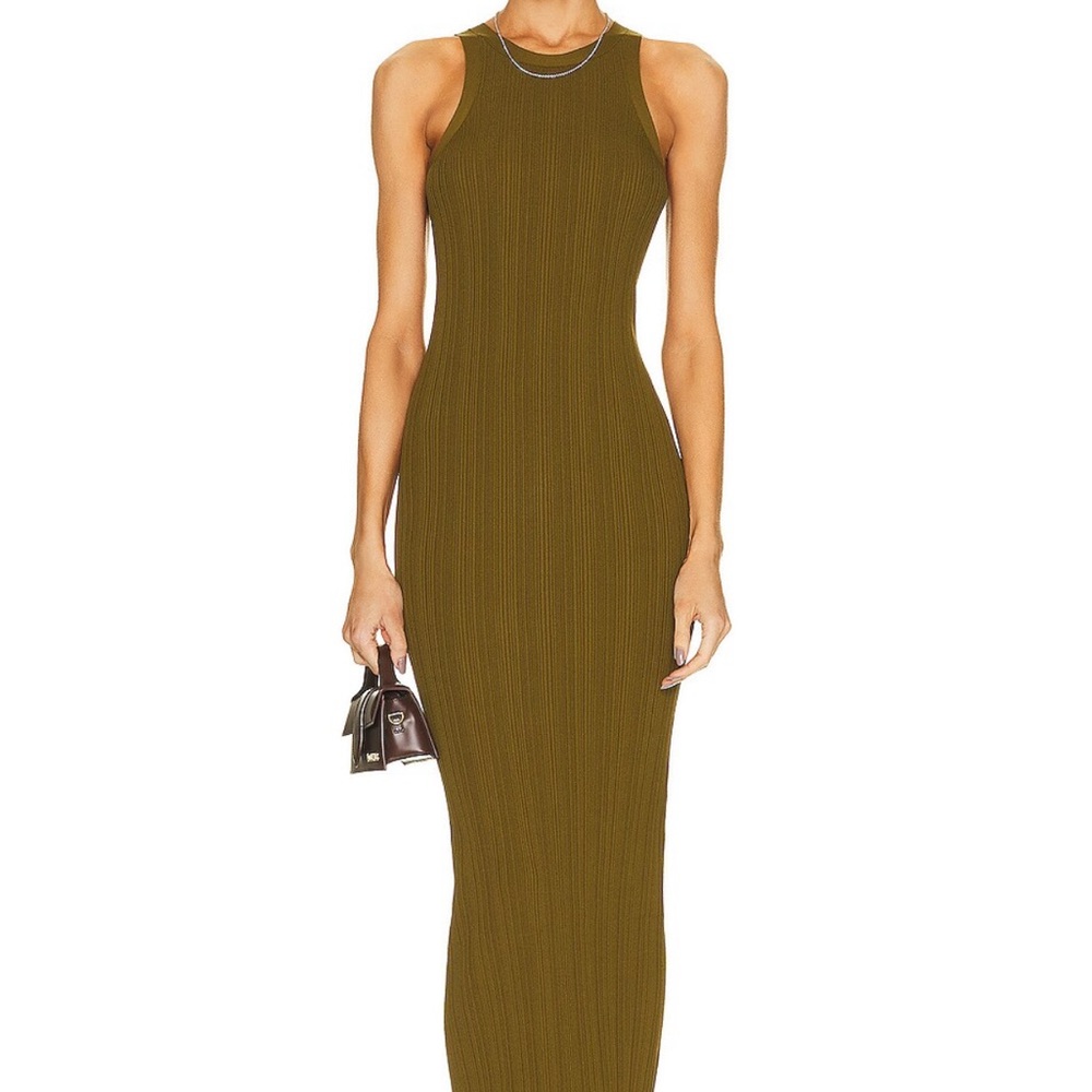 Toteme Olive Seamless Rib Tank Maxi Dress